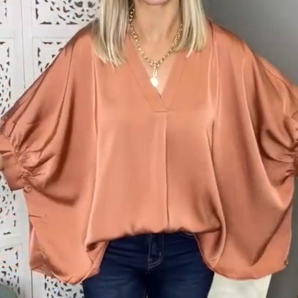 Dolman Sleeve Top-Copper - Picture 7 of 7